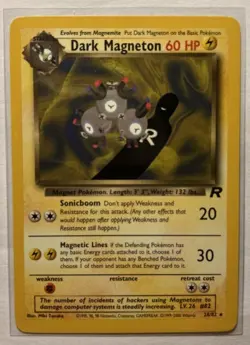 Pokemon TCG Dark Magneton Team Rocket 28/82 Vintage WOTC Non Holo Rare Card NM - Image 1