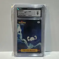 CGC Mint 9 Graded Geodude Pokemon Tops 1999 Series 1 TV6 First Print - Image 1