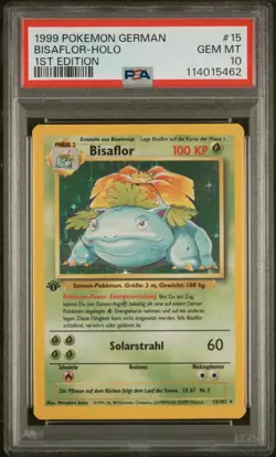 1999 Pokemon GERMAN 1st Edition Base Set Bisaflor-Venusaur Holo 15/102 PSA 10 - Image 1