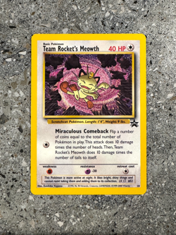 Pokemon TCG Cards Team Rocket's Meowth 18 WOTC Black Star Promo NM-M - Image 1