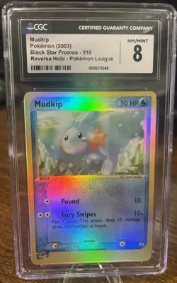 Pokemon TCG 2003 Black Star Promo Mudkip Reverse Holo -010 CGC 8 NM/MINT - Image 1