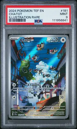 2024 POKEMON TEF EN-TEMPORAL FORCES ILLUSTRATION RARE #181 CHATOT PSA 9 - Image 1