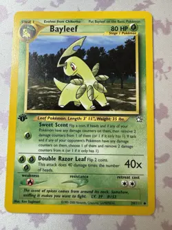 Pokemon Bayleef 29/111 Neo Genesis 1st Edition -LP - Image 2