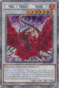 Yugioh! Black Rose Dragon - RA04-EN057 - Platinum Secret Rare - 1st Edition Near - Image 1