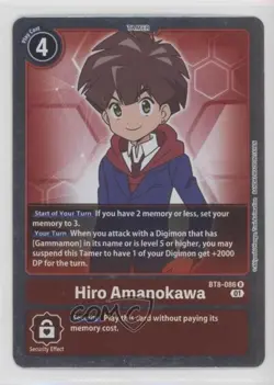 2022 Digimon Card Game - New Awakening (BT8) Rare Hiro Amanokawa #BT8-086 02l5 - Image 4