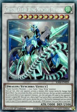 Yugioh! Crystal Clear Wing Synchro Dragon - RA04-EN059 - Collector's Rare - 1st - Image 1
