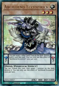 Yugioh! Archfiend Eccentrick - RA04-EN017 - Ultimate Rare - 1st Edition Near Min - Image 1