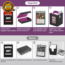 Card Deck Box for MTG with Commander Display 5 in 1 Card Storage Box Fits 400+ - Image 2