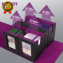 Card Deck Box for MTG with Commander Display 5 in 1 Card Storage Box Fits 400+ - Image 3