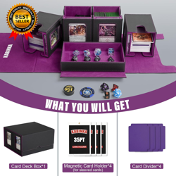 Card Deck Box for MTG with Commander Display 5 in 1 Card Storage Box Fits 400+ - Image 5
