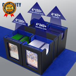 Card Deck Box for MTG with Commander Display 5 in 1 Card Storage Box Fits 400+ - Image 3
