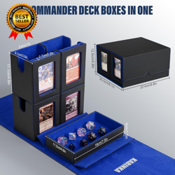 Card Deck Box for MTG with Commander Display 5 in 1 Card Storage Box Fits 400+ - Image 4