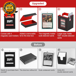 Card Deck Box for MTG with Commander Display 5 in 1 Card Storage Box Fits 400+ - Image 2