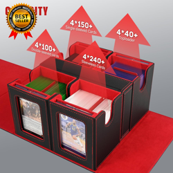 Card Deck Box for MTG with Commander Display 5 in 1 Card Storage Box Fits 400+ - Image 3