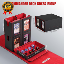 Card Deck Box for MTG with Commander Display 5 in 1 Card Storage Box Fits 400+ - Image 4