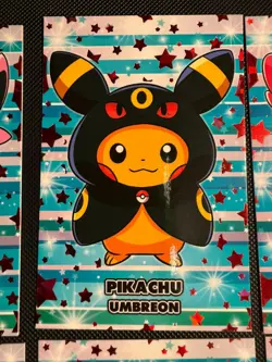 Poncho Pikachu Eeveelutions Attacks 2 Database Red Stars Holo Complete Set - Image 4