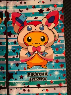 Poncho Pikachu Eeveelutions Attacks 2 Database Red Stars Holo Complete Set - Image 5