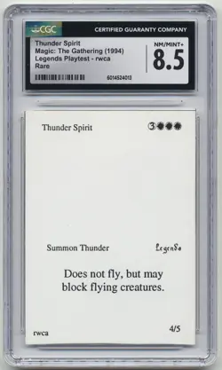 Graded Thunder Spirit CGC 8.5 NM-MT+ Legends Playtest Card rwca 1994 MTG Magic! - Image 1