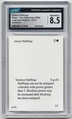 Graded Amour Halflings (Amrou Kithkin) CGC 8.5 Legends Playtest Card MTG Magic! - Image 1