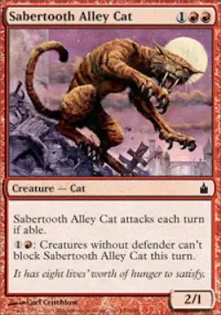 Sabertooth Alley Cat -Foil Medium Play MTG Ravnica - Image 1