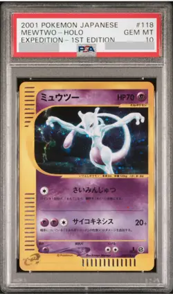 2001 POKEMON JAPANESE EXPEDITION 1ST EDITION #118 MEWTWO-HOLO PSA 10 - Image 1
