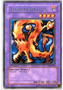 Yugioh! MP Darkfire Dragon - LOB-019 - Rare - Unlimited Edition Moderately Playe - Image 1