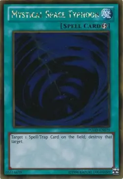 Yugioh! MP Mystical Space Typhoon - PGLD-EN079 - Gold Rare - Unlimited Edition M - Image 1