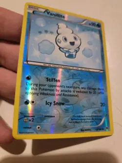 REVERSE HOLO Vanillite 43/162 LP - XY Breakthrough Pokemon Card - MAHOU Art - Image 1
