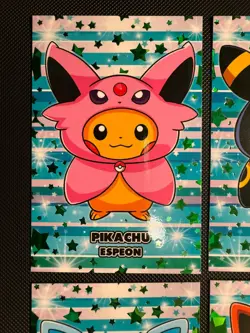 Poncho Pikachu Eeveelutions Attacks 2 Database Green Stars Holo Complete Set - Image 2