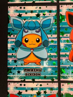 Poncho Pikachu Eeveelutions Attacks 2 Database Green Stars Holo Complete Set - Image 5