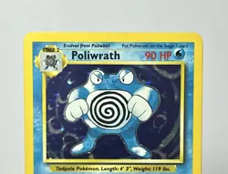 Poliwrath 13/102 (MP+) Holo Rare Base Set Unlimited 1996 WOtC Pokemon Card - Image 3