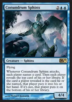 Conundrum Sphinx -Foil Medium Play MTG Magic 2011 Core Set - Image 1