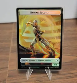 Human Soldier / Lander 0004 (Foil) Token MTG Edge of Eternities - Image 1