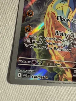 Sawk 140/086 Gold Rare White Flair Full Art Holo Pokemon Mint - Image 2