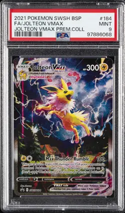 2021 POKEMON SWSH BLACK STAR PROMO #184 FULL ART/JOLTEON VMAX PSA 9 - Image 1