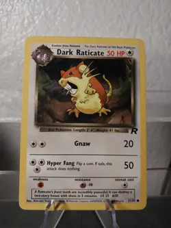 Pokemon - Team Rocket - Dark Raticate 51/82 MP/LP Card - Image 1