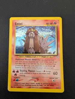 Pokemon Card Entei 6/64 Neo Revelation Holo Foil Vintage Holo WOTC NM 2000 - Image 1