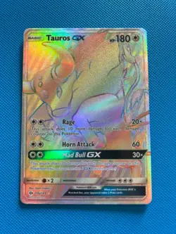 Tauros GX 156/149 Sun Moon Base Secret Rainbow Rare Card - Image 1