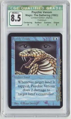 Graded Gold Signed Psychic Venom CGC 8.5 w/3x9 Alpha Artist Brian Snoddy MTG! - Image 1