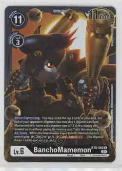 2022 Digimon Card Game - New Awakening (BT8) Rare BanchoMamemon #BT8-068 gl9 - Image 4