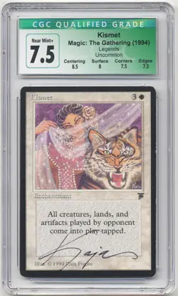Graded Signed Kismet CGC 7.5 Legends Artist Kaja Foglio 1994 MTG Magic Vintage! - Image 1
