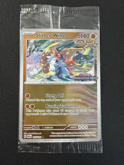 Pokemon TCG Slither Wing 107/182 Paradox Rift Best Buy 2023 Promo Stamped Sealed - Image 1