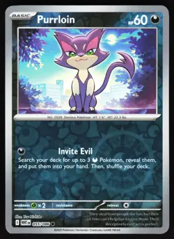 Purrloin 055/086 Pokemon SV: White Flare Reverse Holo Common NM - Image 1
