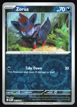 Zorua 061/086 Pokemon SV: White Flare Reverse Holo Common NM - Image 1