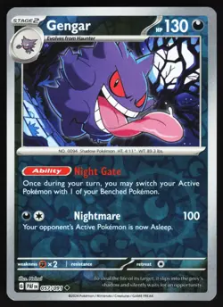 Gengar 057/091 Pokemon SV: Paldean Fates Reverse Holo Uncommon NM - Image 1