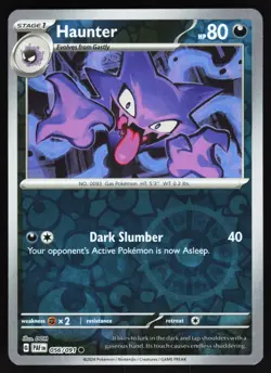 Haunter 056/091 Pokemon SV: Paldean Fates Reverse Holo Common NM - Image 1