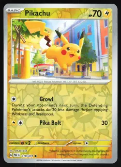 Pikachu - 018/091 Pokemon SV: Paldean Fates Reverse Holo Common NM - Image 1