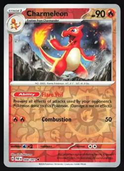 Charmeleon - 008/091 Pokemon SV: Paldean Fates Reverse Holo Uncommon NM - Image 1