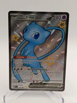 MEW EX 216/091 SHINY FULL ART RARE SCARLET & VIOLET PALDEAN FATES POKEMON CARD N - Image 1