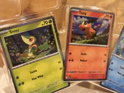 Snivy 001 Tepig 011 Oshawott 021 FOIL HOLO X3 Pokemon Black Bolt White Flare NEW - Image 2